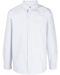 Chemise à manches longues à rayures verticales blanche A.P.C.