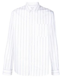 Chemise à manches longues à rayures verticales blanche A.P.C.