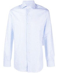 Chemise à manches longues à rayures verticales blanche Barba