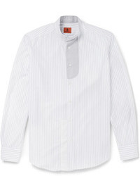 Chemise à manches longues à rayures verticales blanche Barena