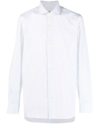 Chemise à manches longues à rayures verticales blanche Borrelli