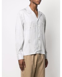 Chemise à manches longues à rayures verticales blanche Soulland