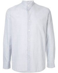 Chemise à manches longues à rayures verticales blanche Cerruti 1881