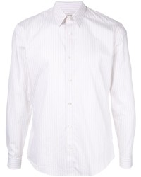 Chemise à manches longues à rayures verticales blanche Cerruti 1881