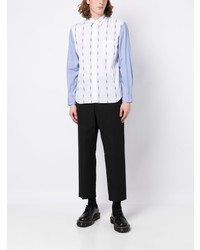 Chemise à manches longues à rayures verticales blanche Comme des Garcons Homme Deux