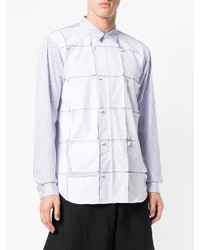 Chemise à manches longues à rayures verticales blanche Comme Des Garcons Homme Plus