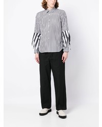 Chemise à manches longues à rayures verticales blanche Comme Des Garcons Homme Plus