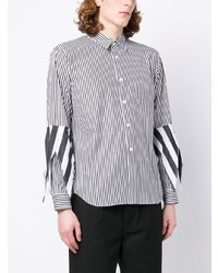 Chemise à manches longues à rayures verticales blanche Comme Des Garcons Homme Plus