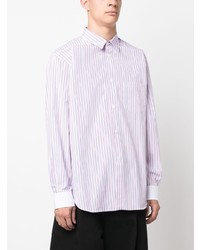 Chemise à manches longues à rayures verticales blanche Comme Des Garcons SHIRT