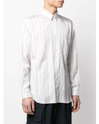 Chemise à manches longues à rayures verticales blanche Comme Des Garcons SHIRT