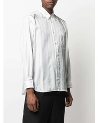 Chemise à manches longues à rayures verticales blanche Comme Des Garcons SHIRT