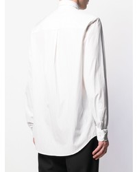 Chemise à manches longues à rayures verticales blanche Stella McCartney