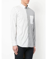 Chemise à manches longues à rayures verticales blanche GUILD PRIME