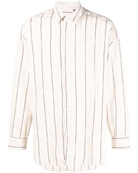Chemise à manches longues à rayures verticales blanche Costumein
