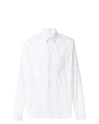 Chemise à manches longues à rayures verticales blanche Cédric Charlier