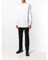 Chemise à manches longues à rayures verticales blanche Jil Sander