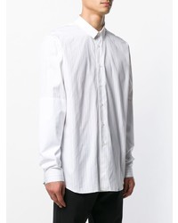 Chemise à manches longues à rayures verticales blanche Jil Sander