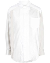 Chemise à manches longues à rayures verticales blanche Feng Chen Wang