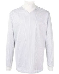 Chemise à manches longues à rayures verticales blanche Giorgio Armani