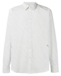 Chemise à manches longues à rayures verticales blanche Givenchy