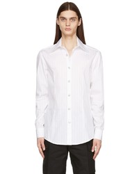 Chemise à manches longues à rayures verticales blanche Gmbh
