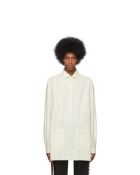 Chemise à manches longues à rayures verticales blanche Gucci