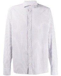 Chemise à manches longues à rayures verticales blanche Hackett