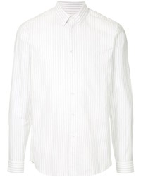 Chemise à manches longues à rayures verticales blanche Jil Sander