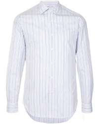 Chemise à manches longues à rayures verticales blanche Kent & Curwen