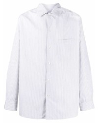Chemise à manches longues à rayures verticales blanche Lemaire