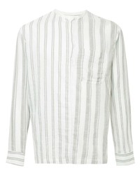 Chemise à manches longues à rayures verticales blanche Lemlem
