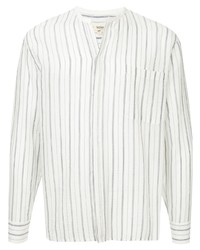 Chemise à manches longues à rayures verticales blanche Lemlem