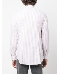 Chemise à manches longues à rayures verticales blanche Etro