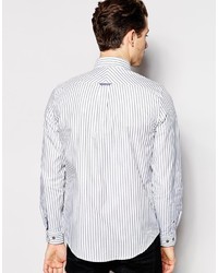 Chemise à manches longues à rayures verticales blanche Ben Sherman