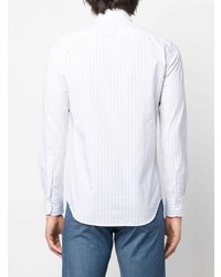 Chemise à manches longues à rayures verticales blanche Canali
