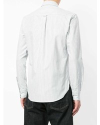 Chemise à manches longues à rayures verticales blanche MAISON KITSUNÉ