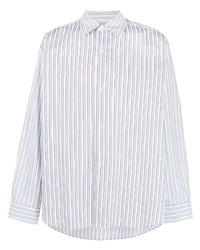 Chemise à manches longues à rayures verticales blanche mfpen