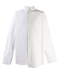 Chemise à manches longues à rayures verticales blanche Oamc