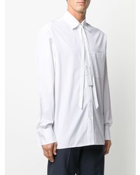 Chemise à manches longues à rayures verticales blanche Lanvin