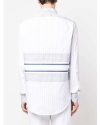 Chemise à manches longues à rayures verticales blanche Alexander McQueen