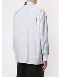 Chemise à manches longues à rayures verticales blanche Raf Simons