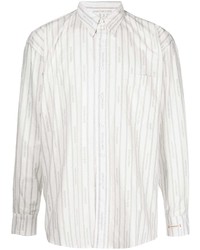 Chemise à manches longues à rayures verticales blanche Saintwoods