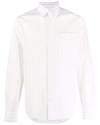 Chemise à manches longues à rayures verticales blanche Sandro Paris