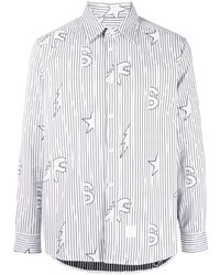 Chemise à manches longues à rayures verticales blanche SPORT b. by agnès b.