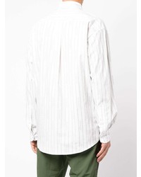 Chemise à manches longues à rayures verticales blanche Saintwoods