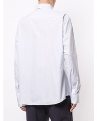 Chemise à manches longues à rayures verticales blanche Ermenegildo Zegna