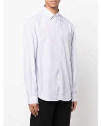 Chemise à manches longues à rayures verticales blanche Aspesi