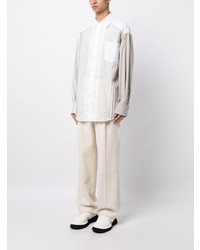 Chemise à manches longues à rayures verticales blanche Feng Chen Wang