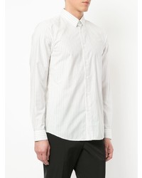 Chemise à manches longues à rayures verticales blanche Jil Sander