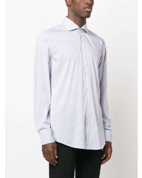 Chemise à manches longues à rayures verticales blanche BOSS